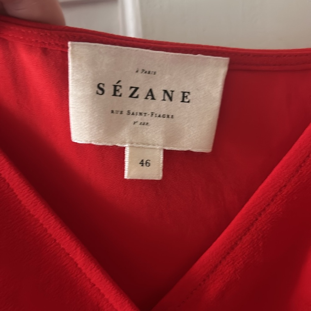 Sezane Daniella Dress Rouge - Size 46 - Picture 4 of 7